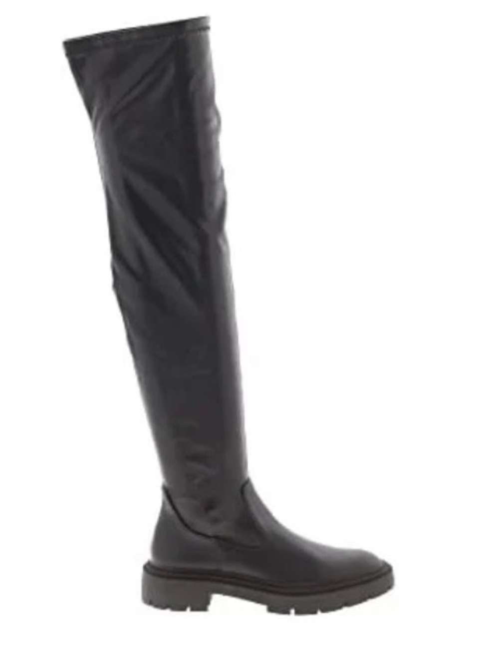 ZARA NWOT Thigh High Black Vinyl Waterproof Boots 10